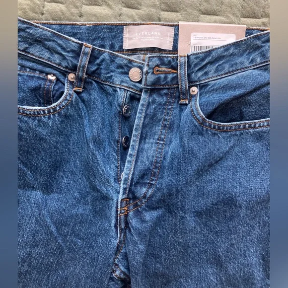 Everlane 90s Cheeky Hourglass Jean (Straight Leg in Deep Atlantic) NWT - Picture 3 of 5